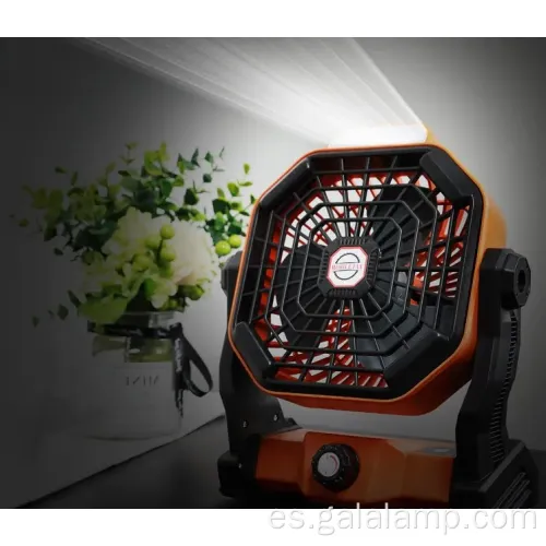 Potente ventilador portátil con luz de campamento incorporada